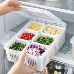 Pallet Fridge Storage Boxes Freezer Storage Containers, Container for Kitchen Storage Set, Storage in Kitchen, Vegetable Storage, 6-in-1 Fridge Storage Containers Set